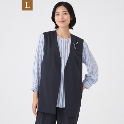 【送料無料】TRANSWORK L (Women/大きいサイズ)/トランスワークL【ウォッシャブル/接触冷感/防シワ】エアリーウーステッドジャケット(U3E01606__) アオ28L 衣料品【三越伊勢丹/公式】