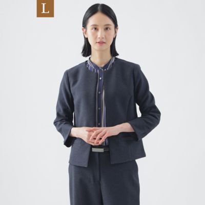 【Ｌ】【美シリーズ】【セットアップ対応】【吸水速乾】【接触冷感】【防しわ】【ウォッシャブル】エバレットクロスノーカラージャケット（Ｕ３Ｅ０２