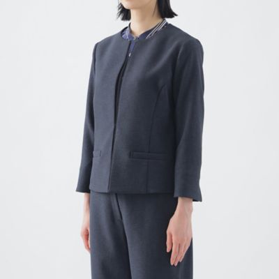 【Ｌ】【美シリーズ】【セットアップ対応】【吸水速乾】【接触冷感】【防しわ】【ウォッシャブル】エバレットクロスノーカラージャケット（Ｕ３Ｅ０２