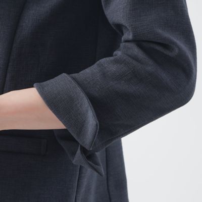 【Ｌ】【美シリーズ】【セットアップ対応】【吸水速乾】【接触冷感】【防しわ】【ウォッシャブル】エバレットクロスノーカラージャケット（Ｕ３Ｅ０２