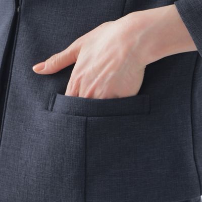 【Ｌ】【美シリーズ】【セットアップ対応】【吸水速乾】【接触冷感】【防しわ】【ウォッシャブル】エバレットクロスノーカラージャケット（Ｕ３Ｅ０２
