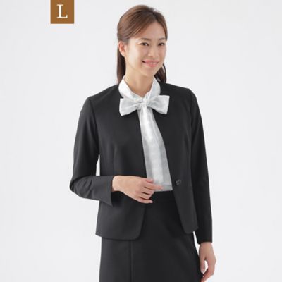 【Ｌ】【美シリーズ】【ウォッシャブル】【セットアップ対応】トリアセスビンモクロディノーカラージャケット（Ｕ３Ｅ０３５０９＿＿）