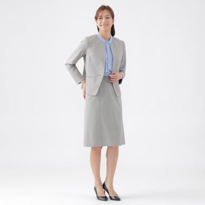 【Ｌ】【美シリーズ】【ウォッシャブル】【セットアップ対応】トリアセスビンモクロディノーカラージャケット（Ｕ３Ｅ０３５０９＿＿）