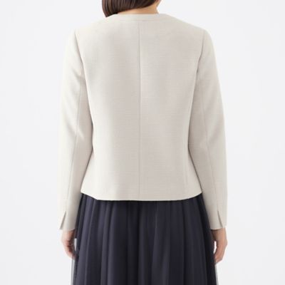 【Ｌ】【美シリーズ】【ウォッシャブル】【セットアップ対応】ラメツイーディージャージノーカラージャケット（Ｕ３Ｅ０８４３１＿＿）