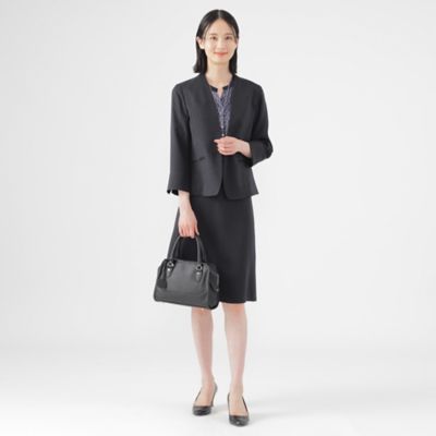 【Ｌ】【美シリーズ】【ＵＶ対策】【着用しわ軽減】【ウォッシャブル】エアリーコードレーンノーカラージャケット（Ｕ３Ｅ０８５５０＿＿）
