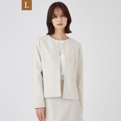 ＜TRANSWORK L (Women/大きいサイズ)＞【Ｌ】【ウォッシャブル】ペーパーヤーンファンシージャケット（Ｕ３Ｅ１２６４０＿＿）