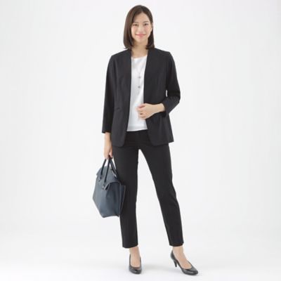 【Ｌ】【美シリーズ】【接触冷感】【ＵＶ対策】【ウォッシャブル】ストレッチＶジャケット（Ｕ３Ｅ４８３４３＿＿）