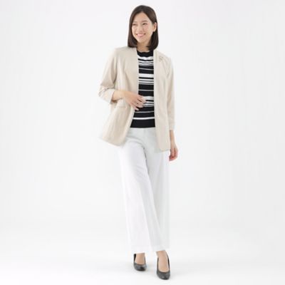 【Ｌ】【美シリーズ】【接触冷感】【ＵＶ対策】【ウォッシャブル】ストレッチＶジャケット（Ｕ３Ｅ４８３４３＿＿）