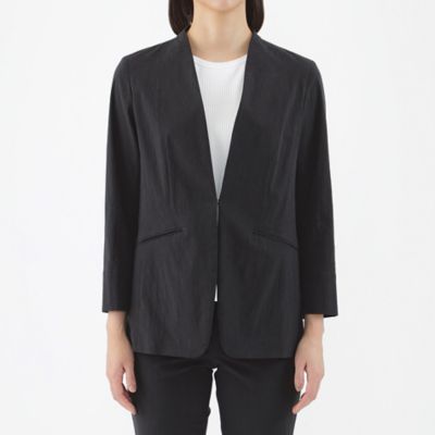 【Ｌ】【美シリーズ】【接触冷感】【ＵＶ対策】【ウォッシャブル】ストレッチＶジャケット（Ｕ３Ｅ４８３４３＿＿）