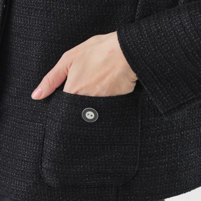 【Ｌ】【美シリーズ】【ウォッシャブル】ライトツィードノーカラージャケット（Ｕ３Ｅ６１２９７＿＿）