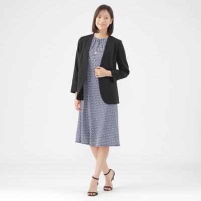 【Ｌ】【美シリーズ】【弱はっ水】【防しわ】【セットアップ対応】ドットエアーノーカラージャケット（Ｕ３Ｅ６２３６２＿＿）
