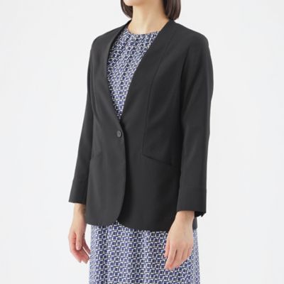 【Ｌ】【美シリーズ】【弱はっ水】【防しわ】【セットアップ対応】ドットエアーノーカラージャケット（Ｕ３Ｅ６２３６２＿＿）