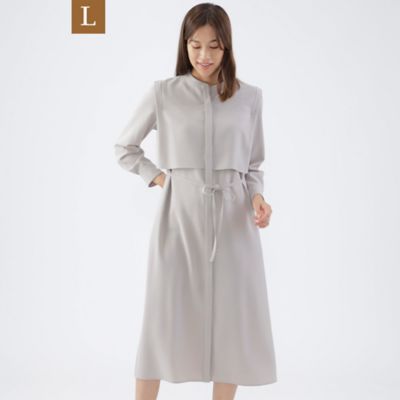 ＜TRANSWORK L (Women/大きいサイズ)＞【Ｌ】【ウォッシャブル】ストレッチトロピカルシャツワンピース（Ｕ３Ｊ０１２０１＿＿）