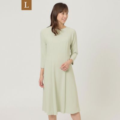 ＜TRANSWORK L (Women/大きいサイズ)＞【Ｌ】【ウォッシャブル】ストレッチダブルクロスワンピース（Ｕ３Ｊ０４１１５＿＿）