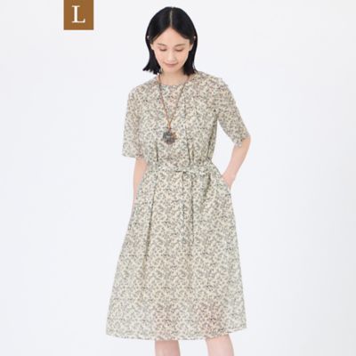 TRANSWORK L (Women/大きいサイズ)/トランスワークＬ 【Ｌ】【ウォッシャブル】シャドーフラワープリントワンピース（Ｕ３Ｊ０９５６７＿＿）