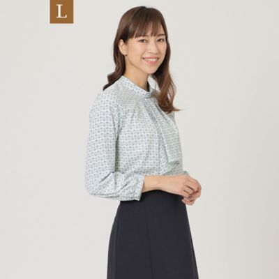 ＜TRANSWORK L (Women/大きいサイズ)＞【Ｌ】【セットアップ対応】【ウォッシャブル】プチフラワーデシンブラウス（Ｕ３Ｍ０６１１４＿＿）