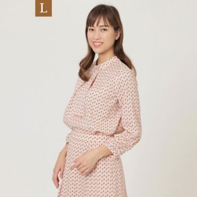 【Ｌ】【セットアップ対応】【ウォッシャブル】プチフラワーデシンブラウス（Ｕ３Ｍ０６１１４＿＿）