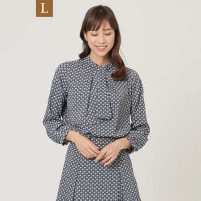 【Ｌ】【セットアップ対応】【ウォッシャブル】プチフラワーデシンブラウス（Ｕ３Ｍ０６１１４＿＿）