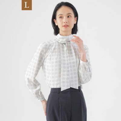 TRANSWORK L (Women/大きいサイズ)/トランスワークＬ 【Ｌ】【ウォッシャブル】ドットオンドットプリントブラウス（Ｕ３Ｍ０６５０２＿＿）