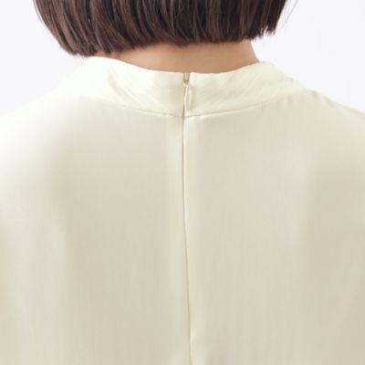 【Ｌ】【ウォッシャブル】ストライプクレープハイネックブラウス（Ｕ３Ｍ０７３０３＿＿）