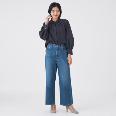 美品⭐︎テラウェア上⭐︎L⭐︎オープンネック L】【ウォッシャブル／吸水速乾／防シワ】ギンガムサッカー