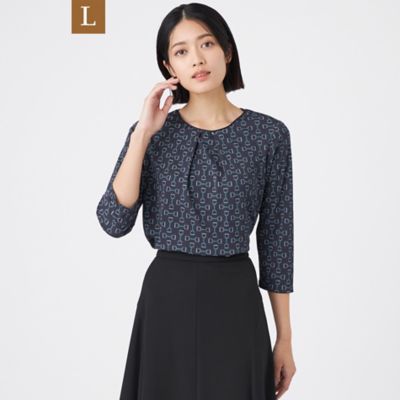 【送料無料】TRANSWORK L (Women/大きいサイズ)/トランスワークL【吸水速乾・UV・接触冷感・ウォッシャブル】ビットエアファインブラウス(U3M10626__) アオ28L トップス【三越伊勢丹/公式】