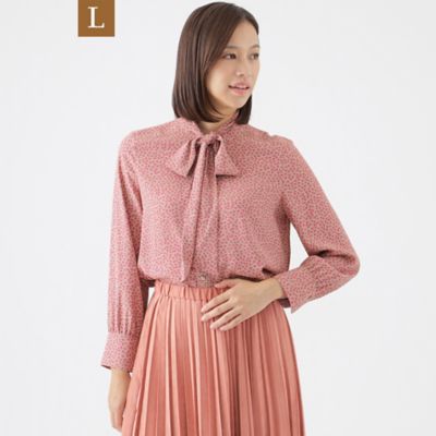 TRANSWORK L (Women/大きいサイズ)/トランスワークＬ 【L】【ウォッシャブル】ジオメトリックプリントブラウス(U3M11442__)