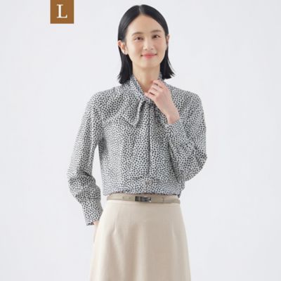 TRANSWORK L (Women/大きいサイズ)/トランスワークＬ 【L】【新色追加】【ウォッシャブル】ジオメトリックプリントブラウス(U3M11482__)