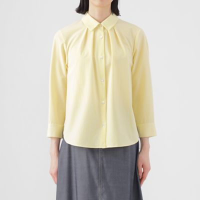 【Ｌ】【接触冷感】【ＵＶ対策】【ウォッシャブル】ファンクションタイプライターストライプシャツブラウス（Ｕ３Ｍ１１５４６＿＿）