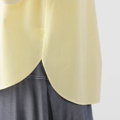 【Ｌ】【接触冷感】【ＵＶ対策】【ウォッシャブル】ファンクションタイプライターストライプシャツブラウス（Ｕ３Ｍ１１５４６＿＿）