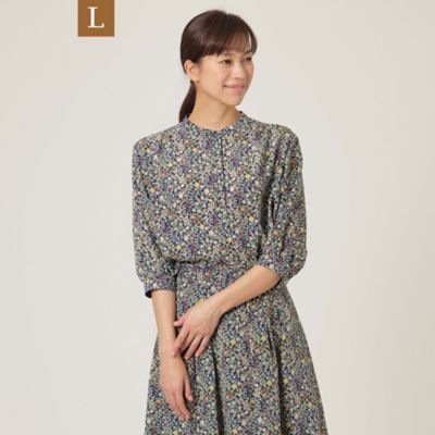 【Ｌ】【セットアップ対応】【ウォッシャブル】フラワーシャワープリントブラウス（Ｕ３Ｍ１４１３７＿＿）