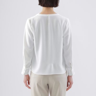 【Ｌ】【ウォッシャブル】【ＵＶ対策】【吸水速乾】バックサテンストレッチブラウス（Ｕ３Ｍ１６３０９＿＿）