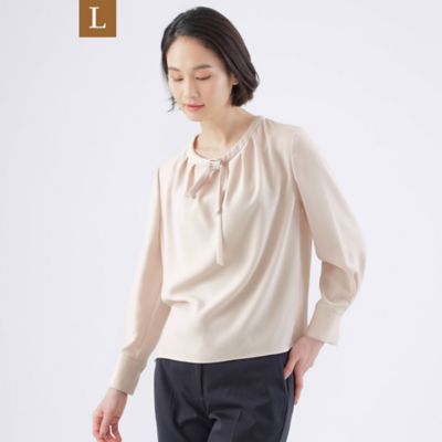 【Ｌ】【ウォッシャブル】【ＵＶ対策】【吸水速乾】バックサテンストレッチブラウス（Ｕ３Ｍ１６３０９＿＿）