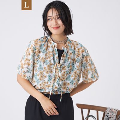 TRANSWORK L (Women/大きいサイズ)/トランスワークＬ 【Ｌ】【ウォッシャブル】フラワープリント（Ｕ３Ｍ２５５８１＿＿）