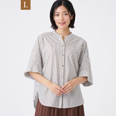 TRANSWORK L (Women/大きいサイズ)/トランスワークＬ 【Ｌ】【ウォッシャブル】Ｔ／Ｃストライプ天竺（Ｕ３Ｍ２７５７６＿＿）