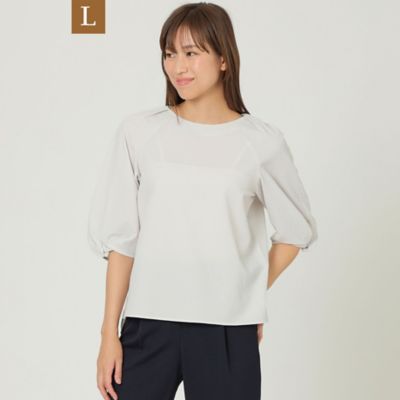 ＜TRANSWORK L (Women/大きいサイズ)＞【Ｌ】【吸水速乾】【防しわ性】【ウォッシャブル】コードレーンストライプブラウス（Ｕ３Ｍ３４１７２＿＿）