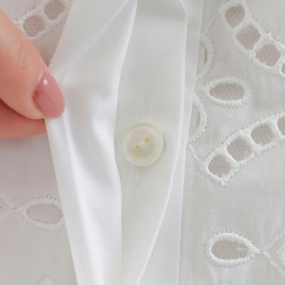 【Ｌ】【ウォッシャブル】カットワークレースコンビシャツ（Ｕ３Ｍ５４３５２＿＿）