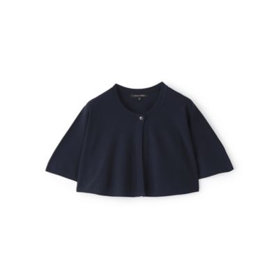 L】【ウォッシャブル】ファインゲージケープ付ニットプル