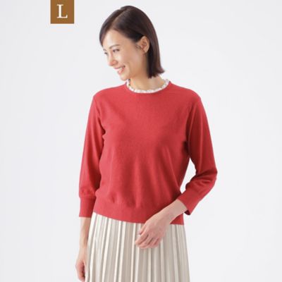 TRANSWORK L (Women/大きいサイズ)/トランスワークＬ 【Ｌ】【ウォッシャブル】ミニブークレープルオーバーニット（Ｕ３Ｎ０７４１８＿＿）