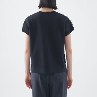 L】【ウォッシャブル】レーヨンストレッチフレンチスリーブジャカード