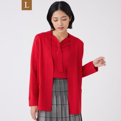 【送料無料】TRANSWORK L (Women/大きいサイズ)/トランスワークL エクストラファインウールカーディガン(U3N11637__) アカ16L トップス【三越伊勢丹/公式】