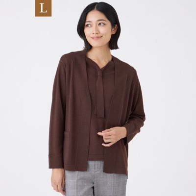 【送料無料】TRANSWORK L (Women/大きいサイズ)/トランスワークL エクストラファインウールカーディガン(U3N11637__) チャ56L トップス【三越伊勢丹/公式】