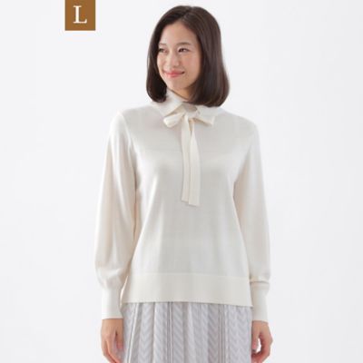 TRANSWORK L (Women/大きいサイズ)/トランスワークＬ 【L】【ウォッシャブル】エクストラファインウールデザインプルオーバーニット(U3N16454__)