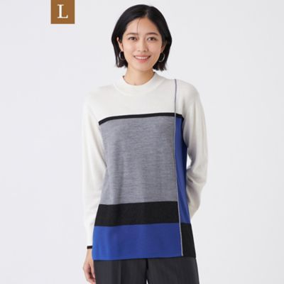 ＜TRANSWORK L (Women/大きいサイズ)＞【Ｌ】【ウォッシャブル】エクストラファインウールプルオーバー（Ｕ３Ｎ１８６５７＿＿）