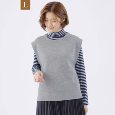 TRANSWORK L (Women/大きいサイズ)/トランスワークＬ 【L】【ウォッシャブル】エクストラファインウールニットジレ(U3N19223__)