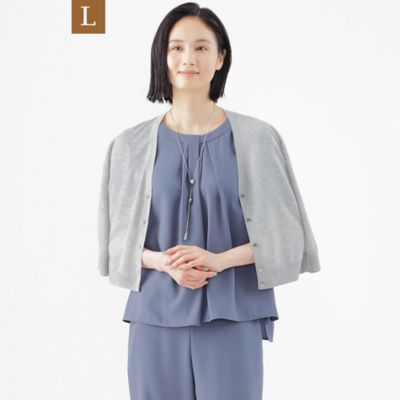 TRANSWORK L (Women/大きいサイズ)/トランスワークＬ 【L】【ウォッシャブル】シアーカーディガン(U3N76375__)