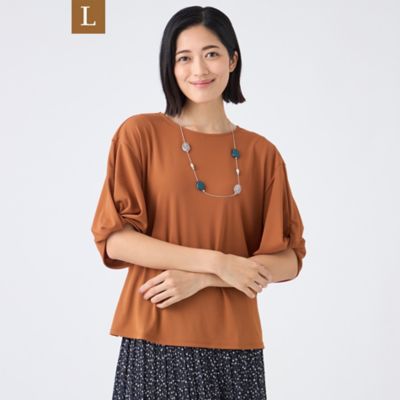 【送料無料】TRANSWORK L (Women/大きいサイズ)/トランスワークL 強撚スムースカットソー(U3P02604__) オレンジ80L トップス【三越伊勢丹/公式】