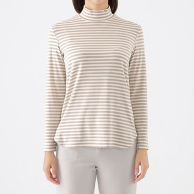 【Ｌ】【ウォッシャブル】マシュマロベア天ボーダーハイネックプルオーバーカットソー（Ｕ３Ｐ０４４４６＿＿）