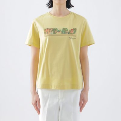 tシャツ 「L」「イラストレーターコラボ企画」「ウォッシャブル」コーコランスムースコラボカットソー レディース L】【イラストレーターコラボ企画】【ウォッシャブル