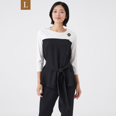 【送料無料】TRANSWORK L (Women/大きいサイズ)/トランスワークL ドライダブルクロス×スムースコンビカットソー(U3P05612__) アオ28L トップス【三越伊勢丹/公式】